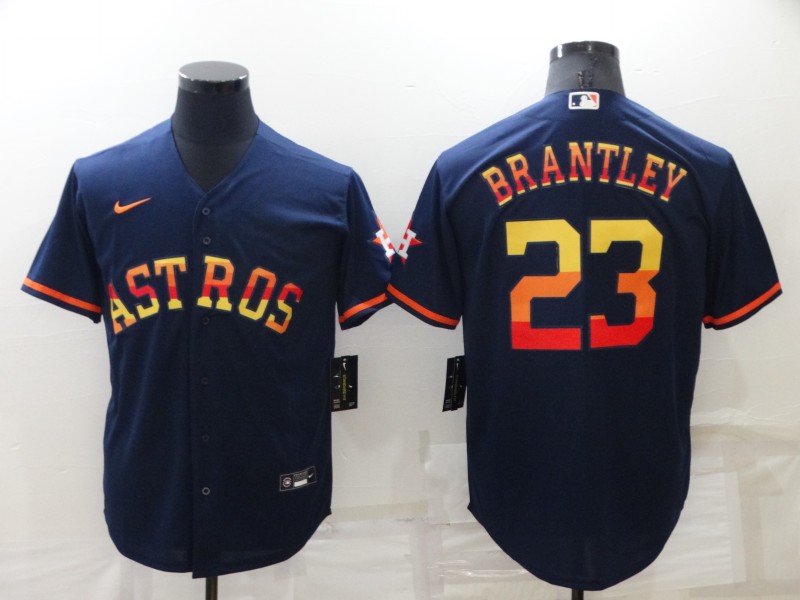 Men's Houston Astros #23 Michael Brantley 2022 Navy Cool Base Stitched Jersey Men's Houston Astros #23 Michael Brantley 2022 Navy Cool Base Stitched Jersey